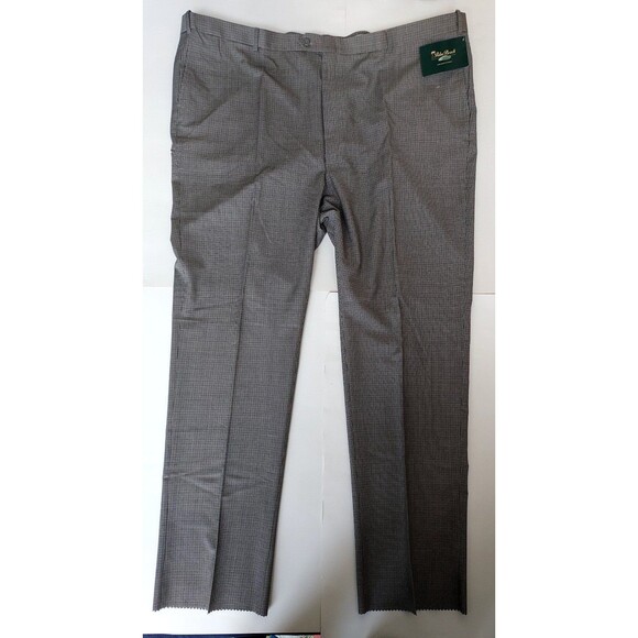 NWT Big Man Palm Beach Reflex Flat Front Wool Blend Dress Pants Size 54R Raw Hem - Picture 1 of 8